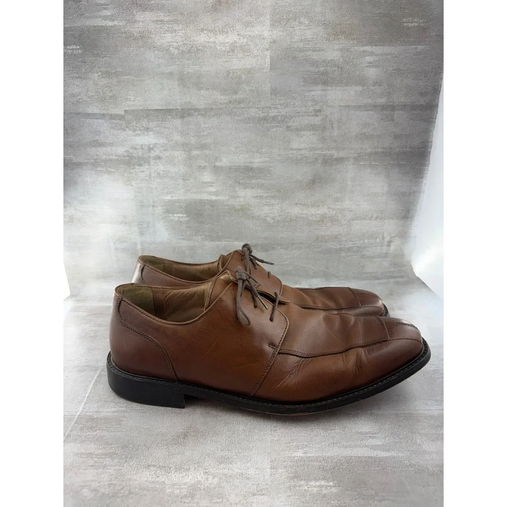 Florsheim Men Cognac Brown Leather Bicycle Toe Derby Dress Shoes 11175-221 13D